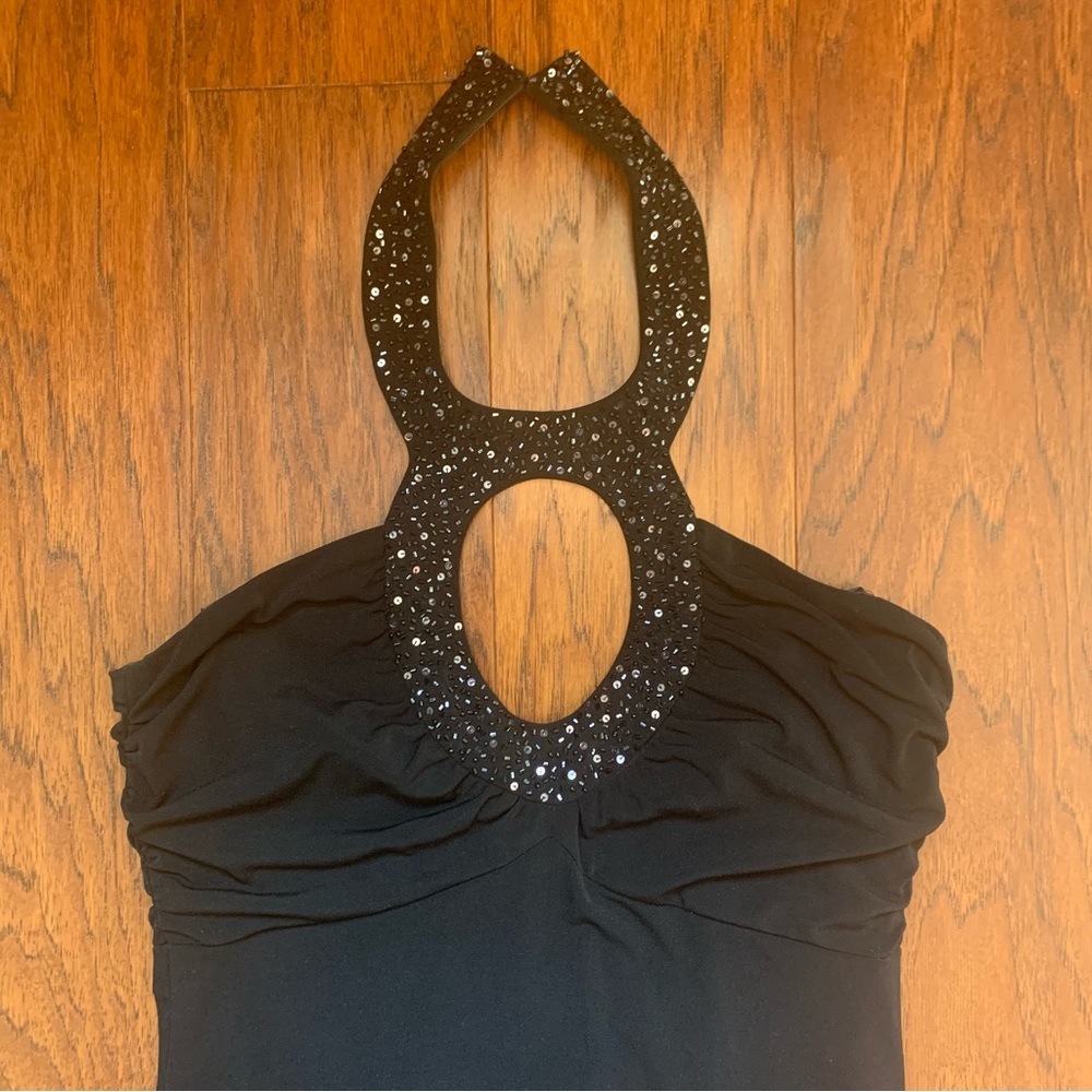 Vintage Laundry by Shelli Segal Black Mermaid Keyhole Evening Dress | Fit 4/6 - Picture 9 of 15